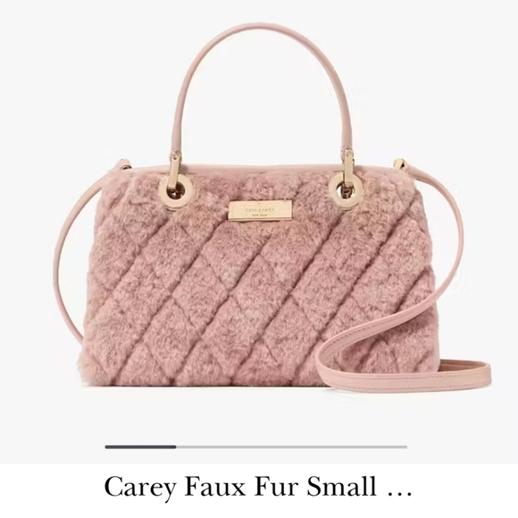 Kate Spade Carey Faux Fur Small Sulliven Satchel Blush Pink Like New Condition - Picture 7 of 7